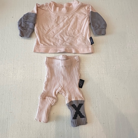 Moi Noi Other - DESIGNER- Charming Pink and Gray Kids Outfit